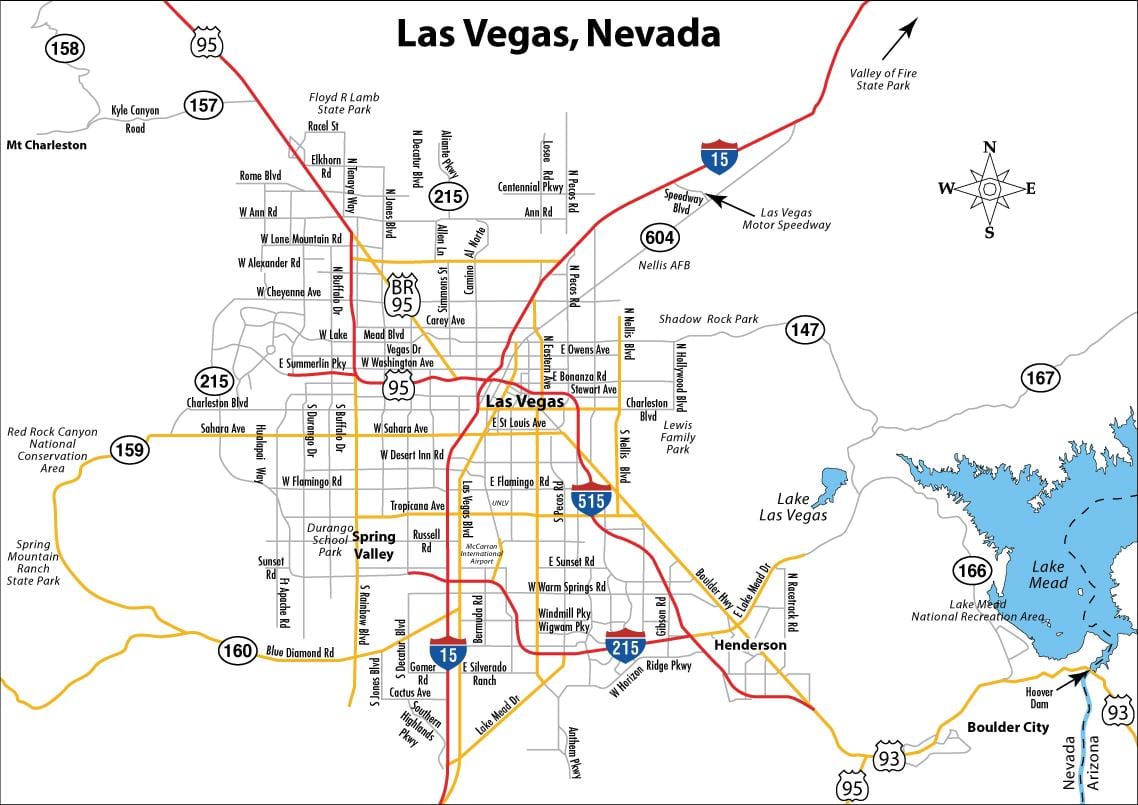 mitaani ramani ya Las Vegas