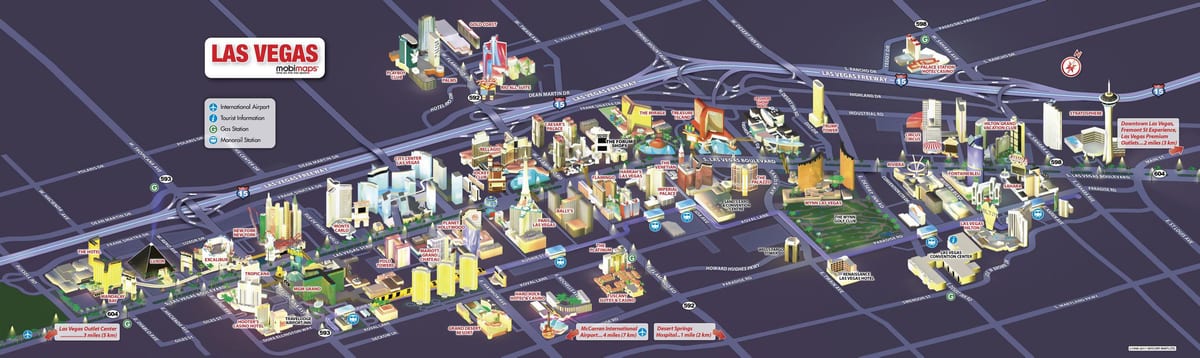 ramani ya Vegas strip