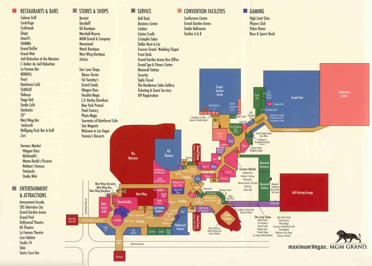 ramani ya MGM grand Las Vegas
