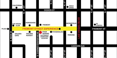 Fremont street Las Vegas ramani